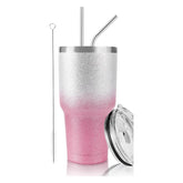 30 oz Pink Glitter Stainless Steel Tumbler / Case of 32